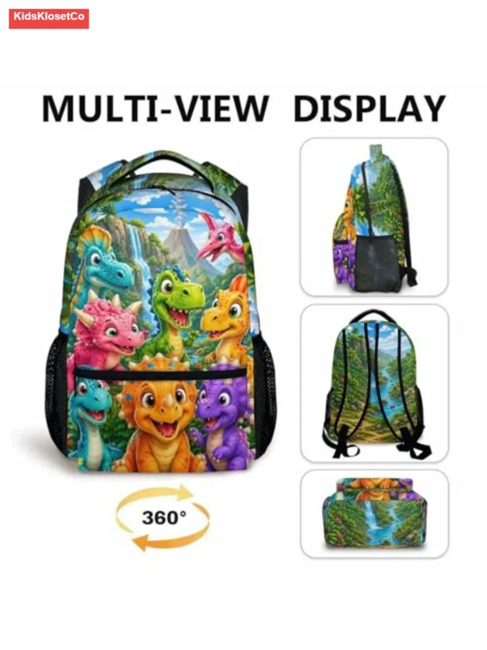 Dinosaur Backpack for Kids Toddlers School Travel Picnic Fun Schoolbag